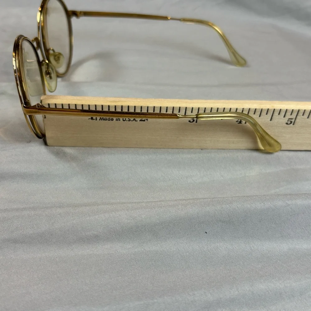 Vintage 60s‎ 70s Riviera Gold Frame Eyeglasses Round Gold Rimmed Frames Only